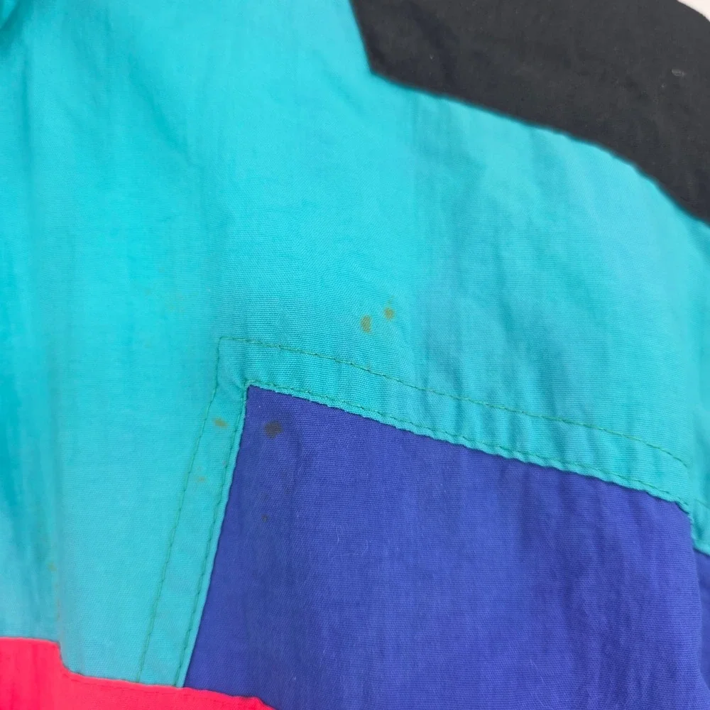 Vintage Club Attivo Ski Suit Teal Purple Pink Colorblock Boys 12 Retro 80s 90s